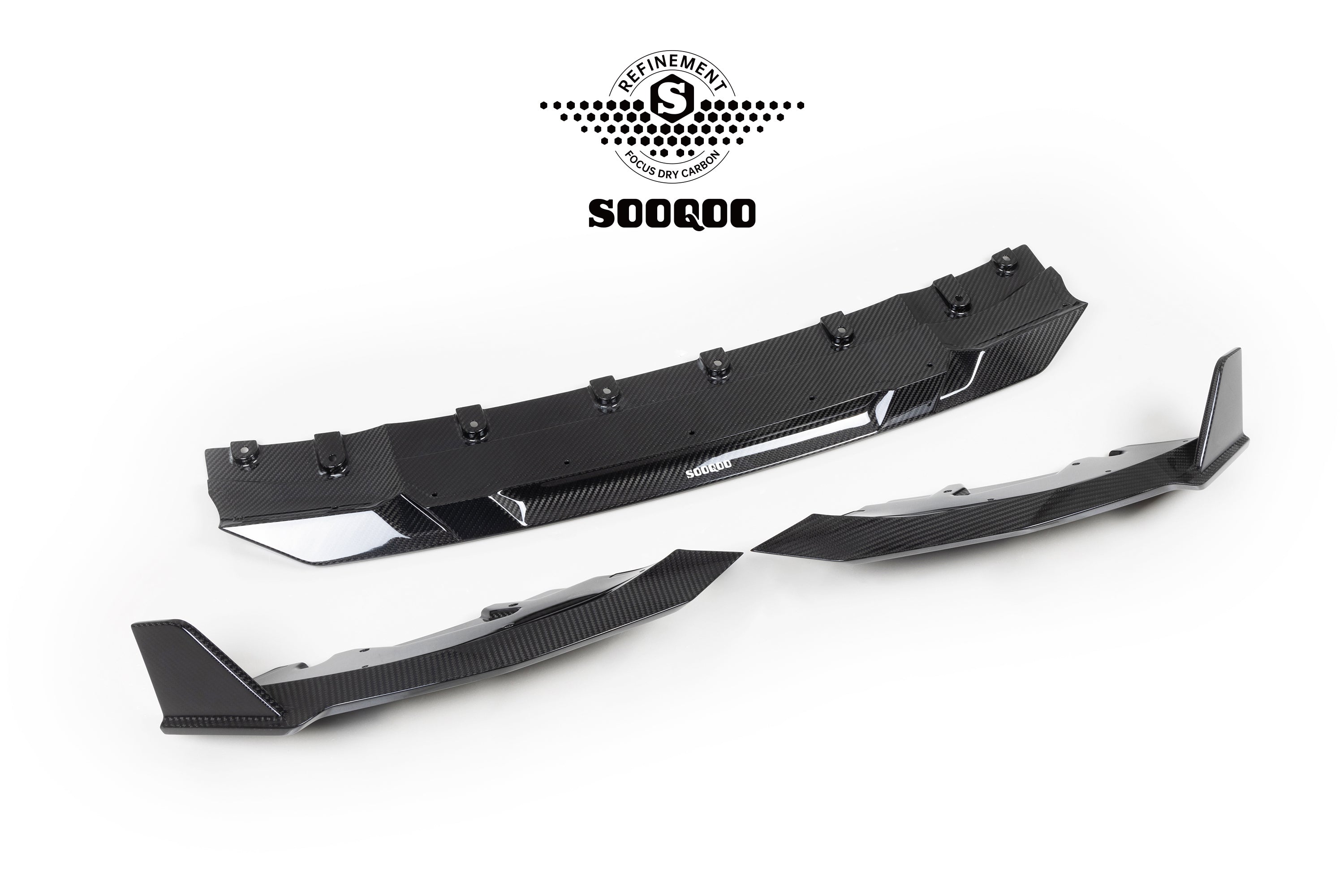 SOOQOO BMW G42 Dry Carbon Fiber Front Bumper Lip For 2022+ 2 Series