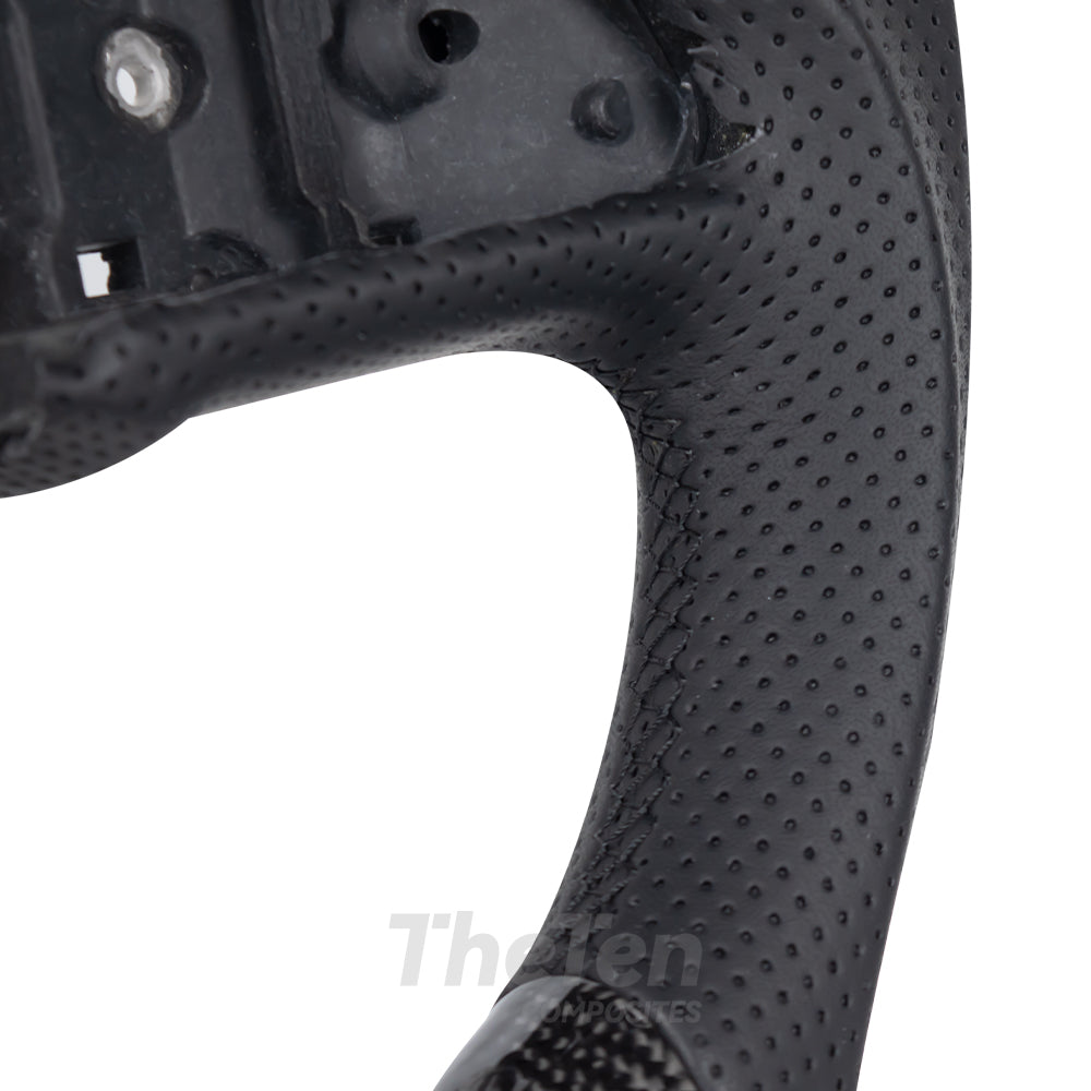THETEN INFINITI Q60 GLOSSY CARBON FIBER BLACK NAPPA LEATHER STEERING WHEEL