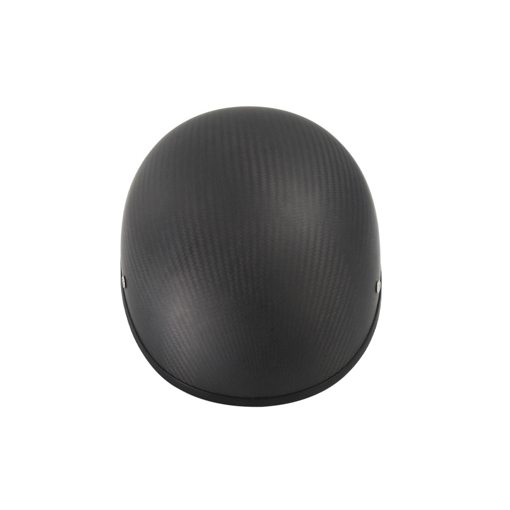 THETEN Matte Carbon Fiber Half Helmet, German Style Open Face Motorcycle Helmet for Men and Women, Anti-Collision Scooter and Moped Helmet (XL)