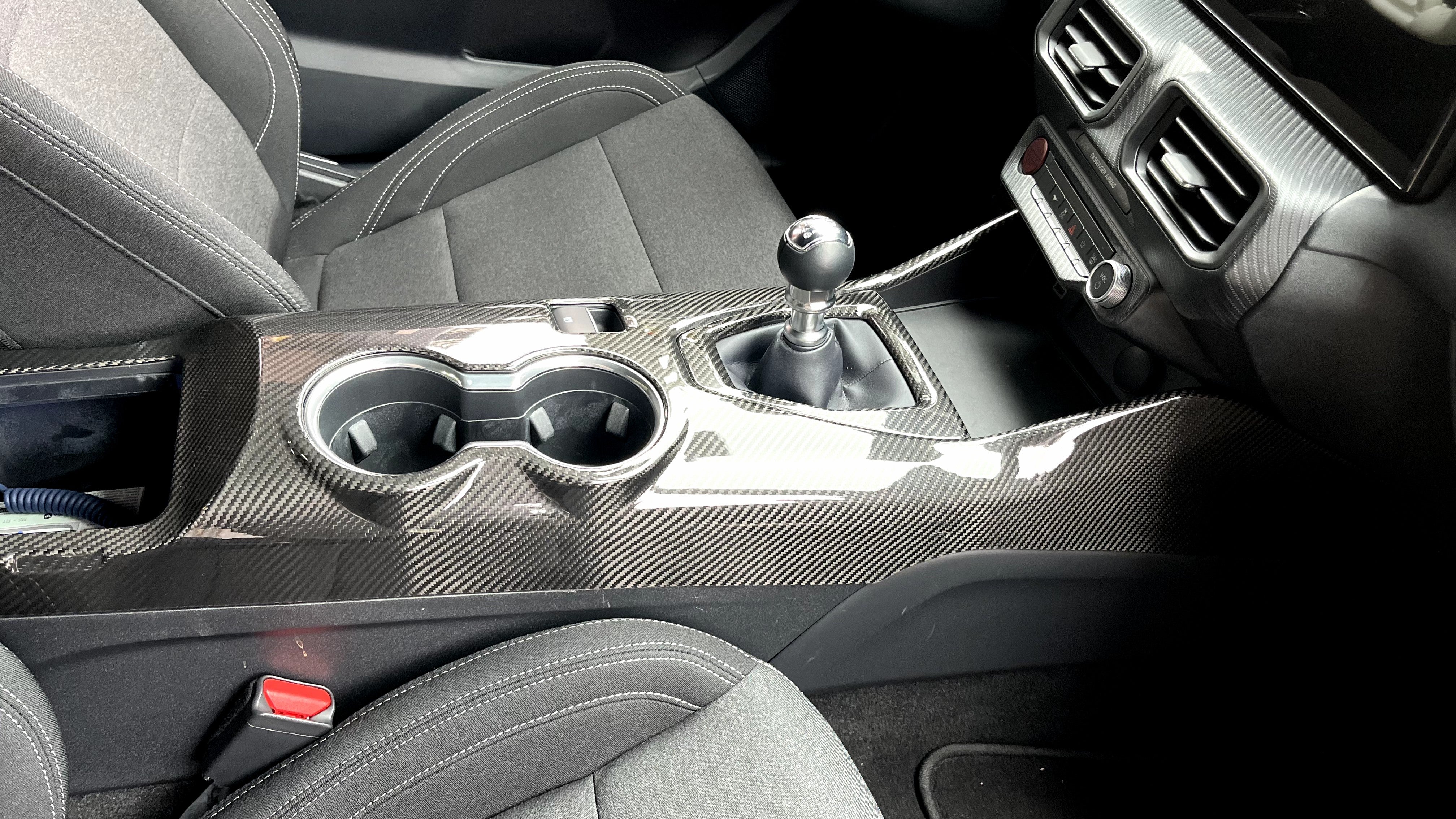 THETEN FOR FORD MUSTANG S650 GT DARK HORSE 2024+ CAR CENTER CONSOLE AC VENT COVER DRY CARBON FIBER INTERIOR TRIM