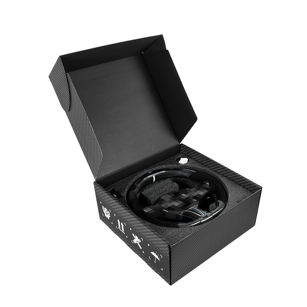 THETEN BMW G Series Flat Bottom Gloss Carbon Fiber Steering Wheel & Alcatara Grip