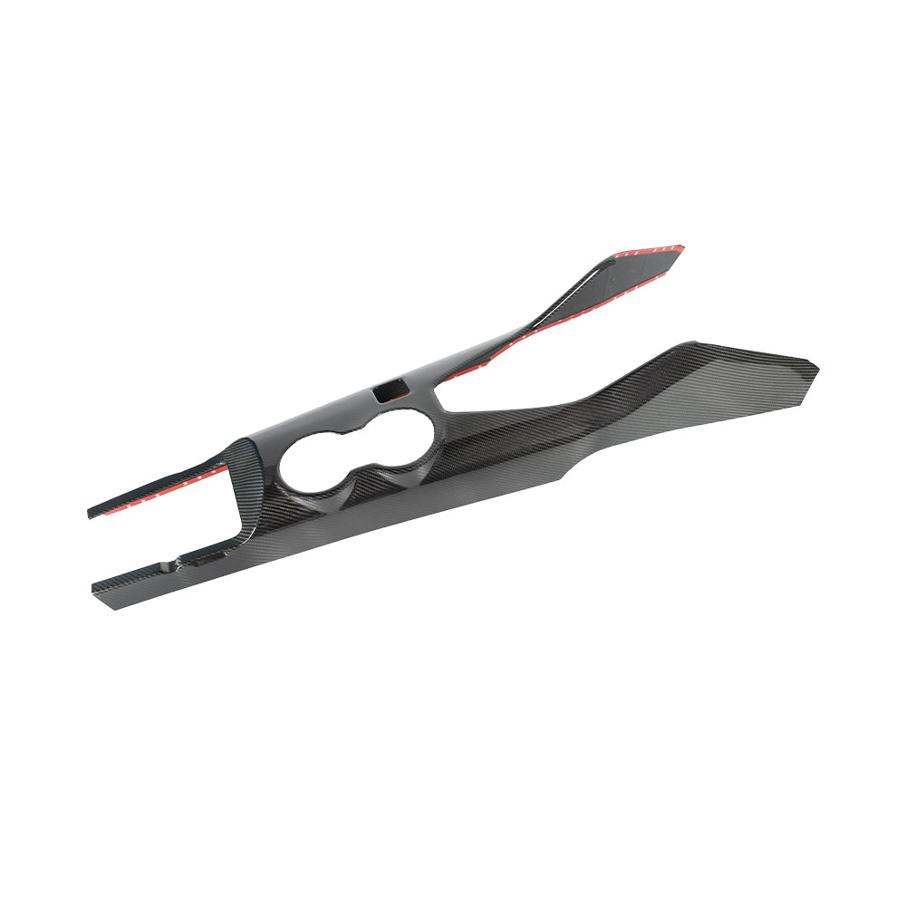 THETEN GLOSSY 3K CARBON FIBER SHIFT LEVER PANEL WITH HAND BRAKE FOR 2024 + MUSTANG S650