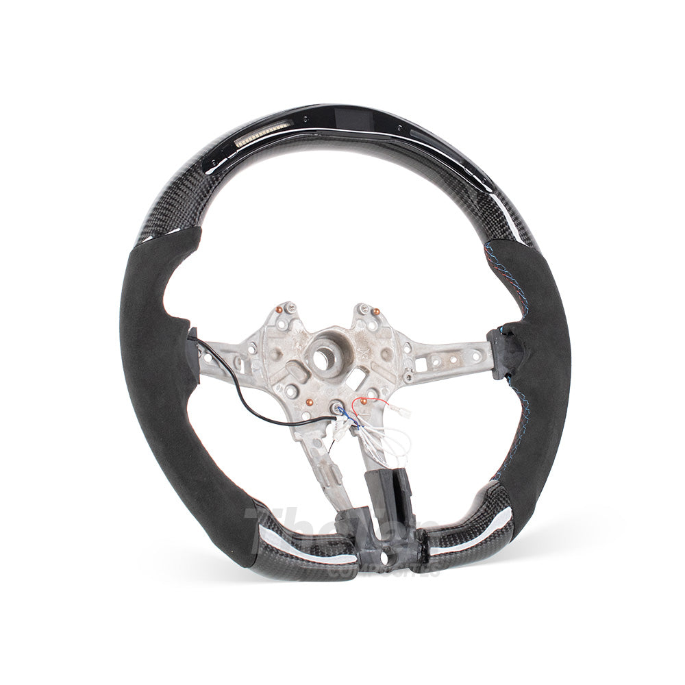 THETEN LED RPM CARBON FIBER ALCANTARA STEERING WHEEL FIT FOR BMW F SERIES