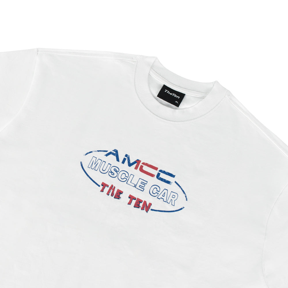 THETEN×AMCC LOGO T-SHIRT - MUCLE CAR “WE ARE TURBO BRAINS” (WHITE)