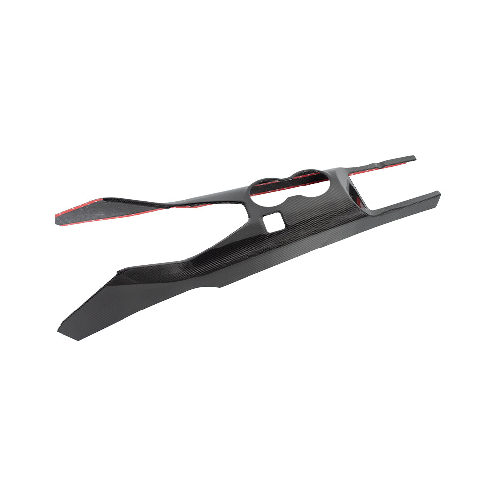 THETEN GLOSSY 3K CARBON FIBER SHIFT LEVER PANEL WITH HAND BRAKE FOR 2024 + MUSTANG S650