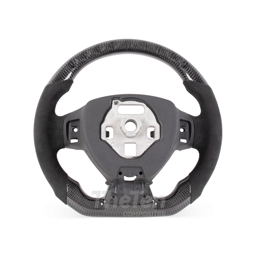 THETEN CHEVROLET 2016 CAMARO FLAT BOTTOM GLOSS CARBON FIBER & ALCANTARA STEERING WHEEL