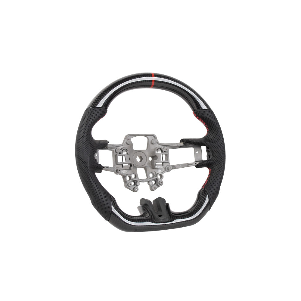 alt="2018 Ford Mustang Flat Bottom Carbon Fiber Steering Wheel"