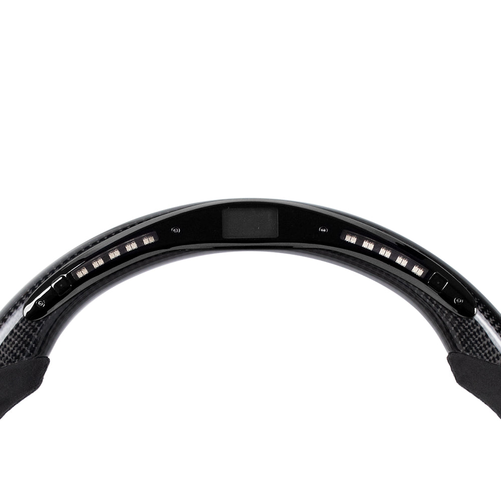 THETEN Lexus IS 2013–2023 Alcantara Carbon Fiber Flat Bottom Steering Wheel with LED RPM Display