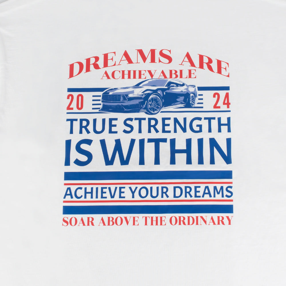 THETEN×AMCC LOGO T-SHIRT - "DREAMS ARE ACHIEVABLE" (WHITE)