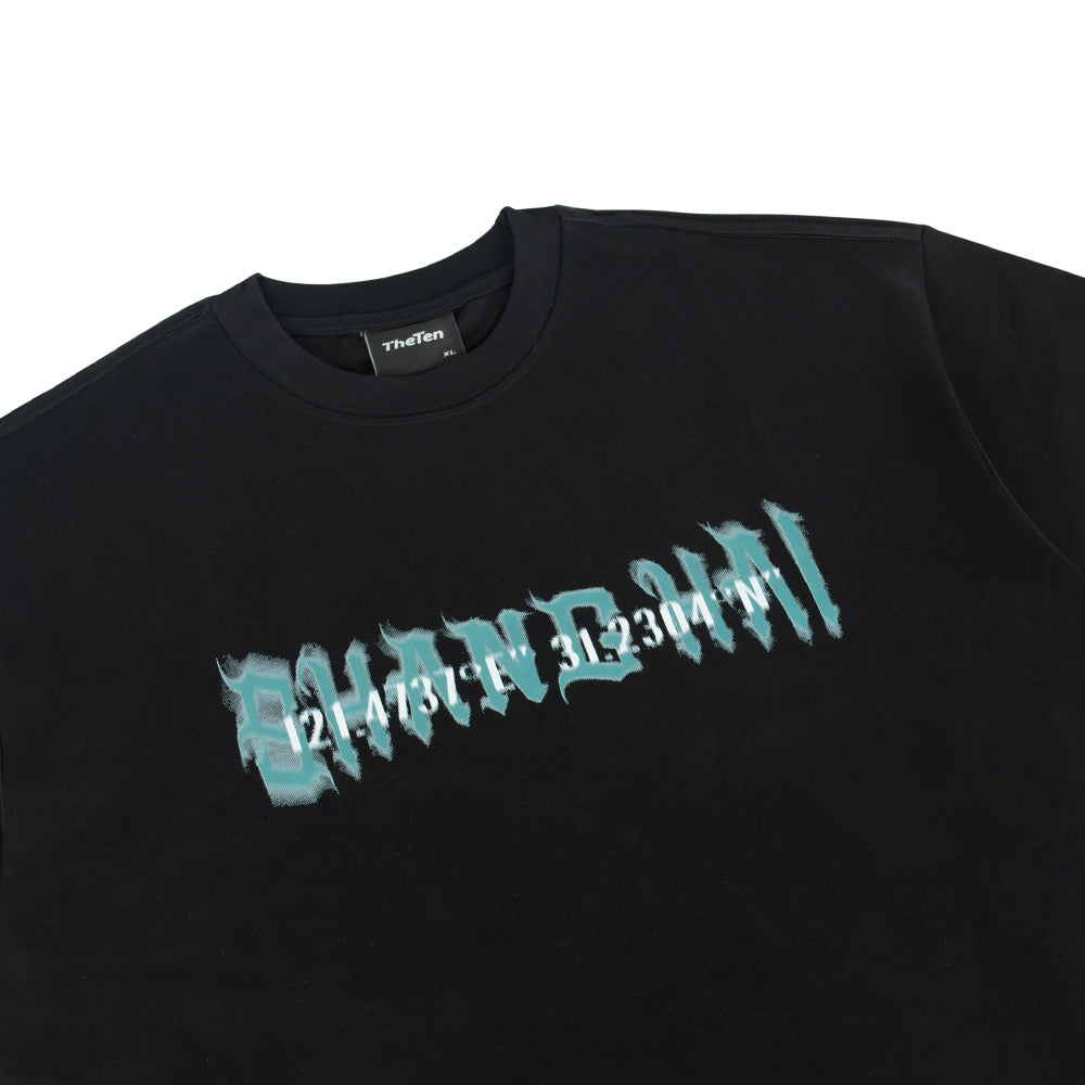 THETEN×AMCC LOGO T-SHIRT - SHANGHAI 121.4737°E",31.2304"N" (BLACK)