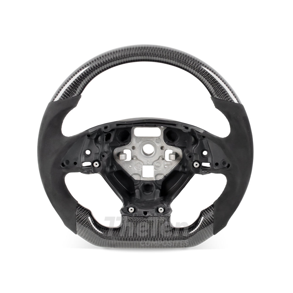 THETEN 2014-2019 CORVETTE C7 FLAT BOTTOM GLOSS CARBON STEERING WHEEL & ALCANTARA