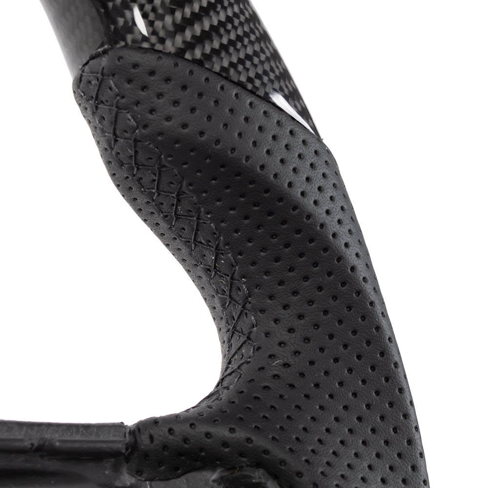 THETEN 2021-2024 FORD F150 Raptor III IN GLOSS CARBON FIBER STEERING WHEEL & NAPPA PERFORATED LEATHER GRIP