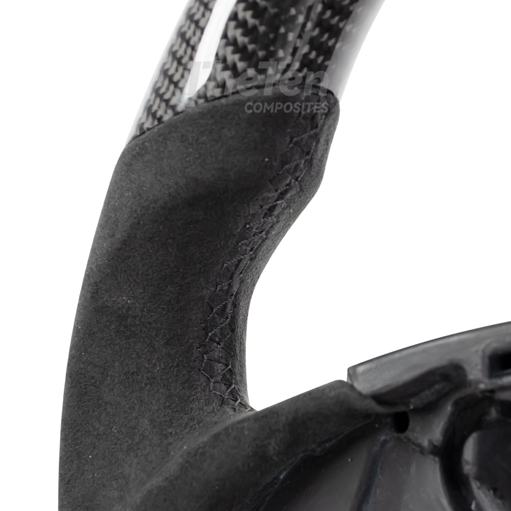THETEN 2014-2019 CORVETTE C7 FLAT BOTTOM GLOSS CARBON STEERING WHEEL & ALCANTARA
