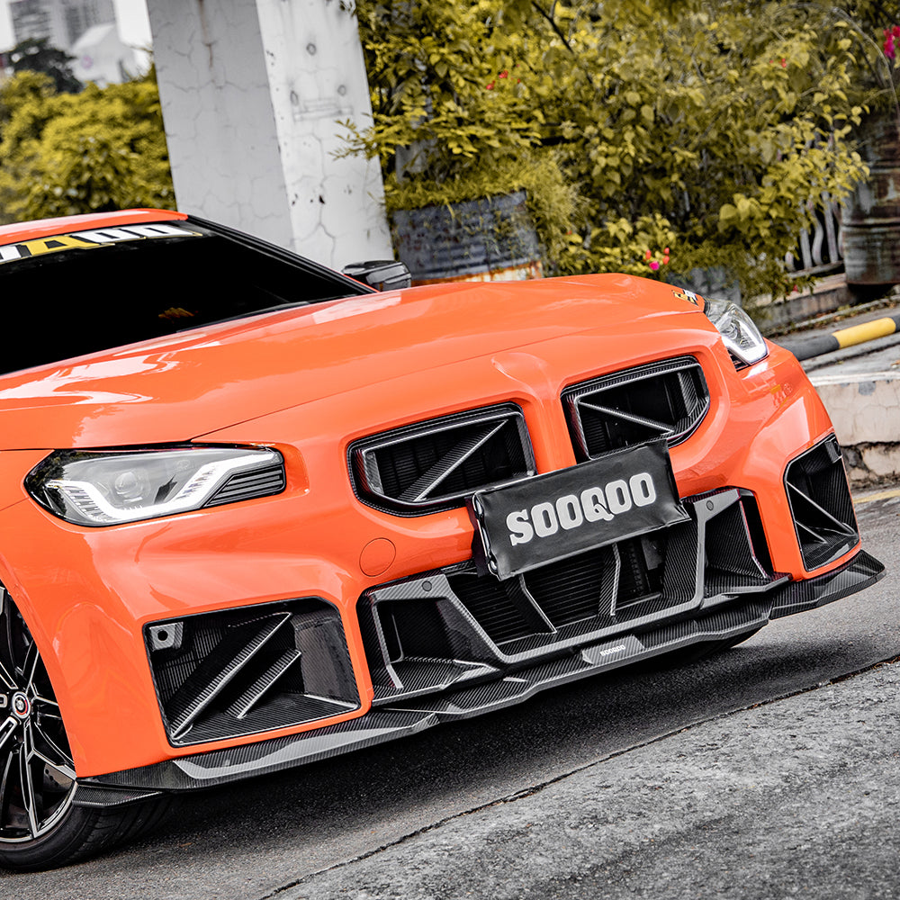SOOQOO BMW M2 G87 SQ-B Style Carbon Fiber Front Lip