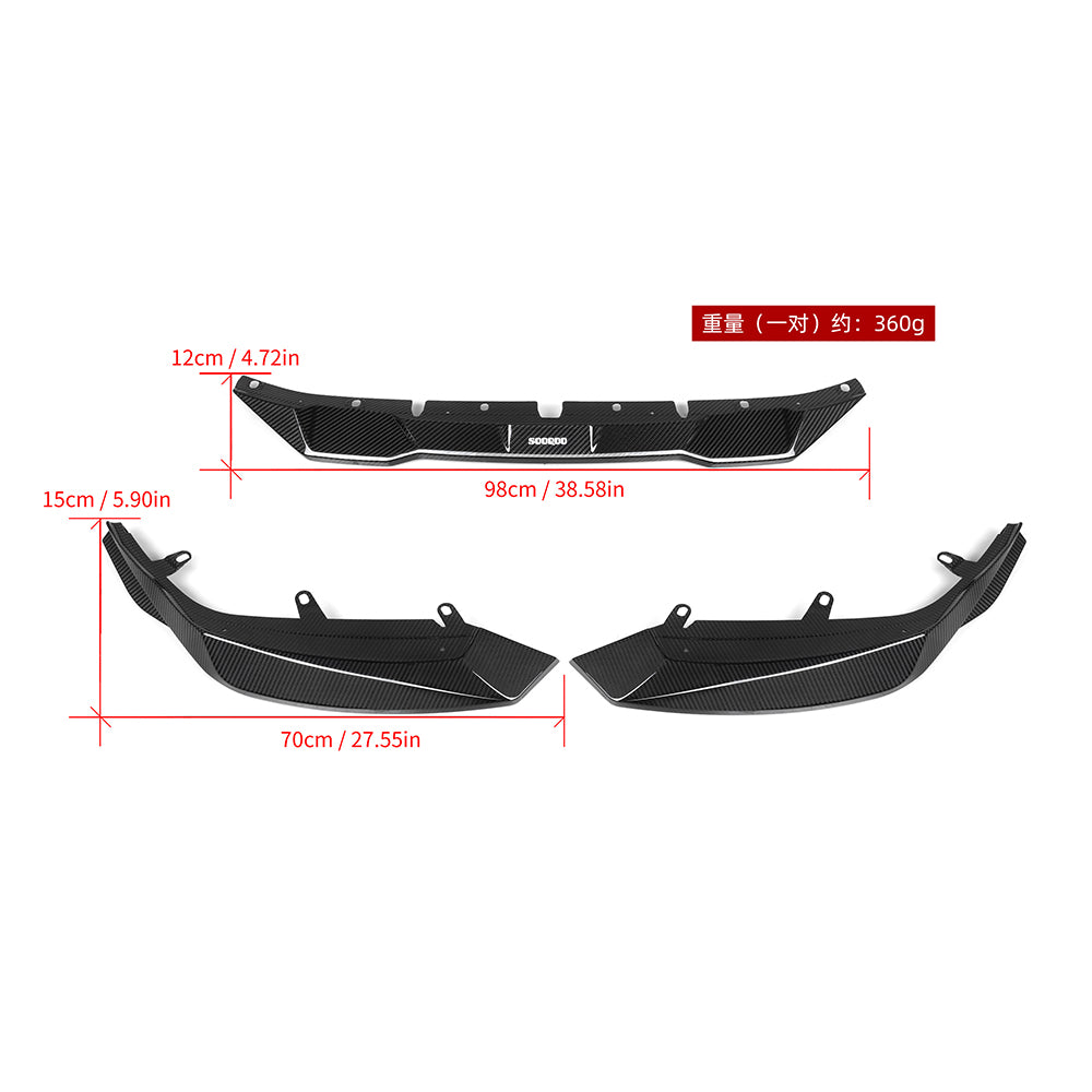 SOOQOO BMW M2 G87 SQ-B Style Carbon Fiber Front Lip