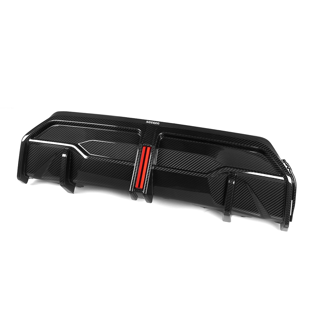 SOOQOO BMW 2 Series G42 Coupe SQ Style Carbon Fiber Diffuser With Brake Light