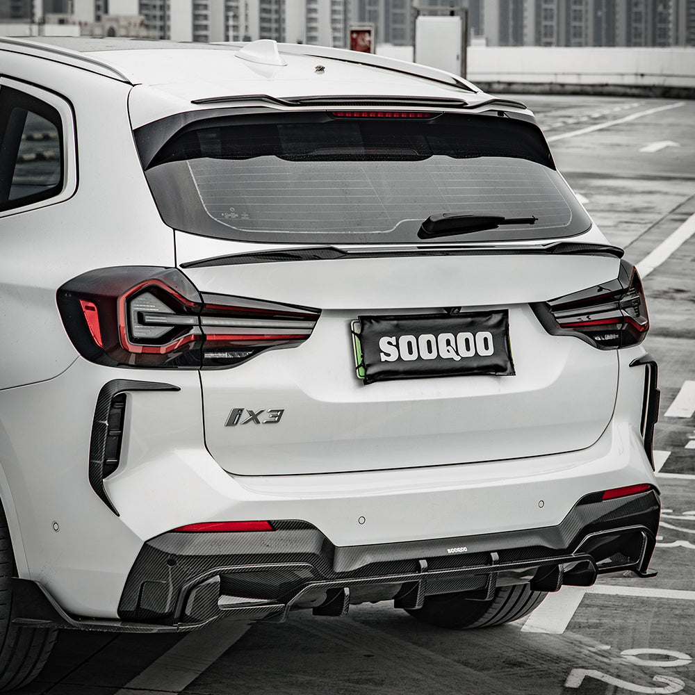 SOOQOO BMW iX3 G08 BEV SQ Style Carbon Fiber Diffuser