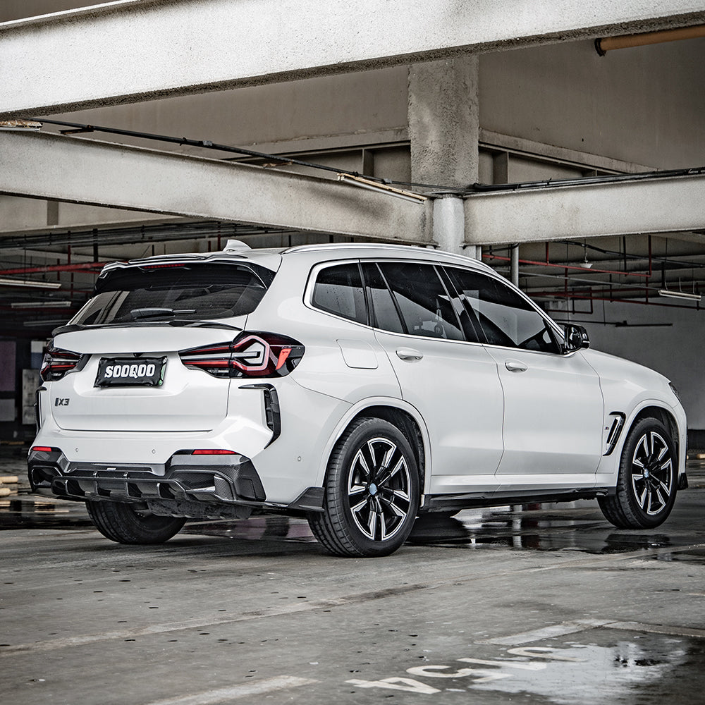 SOOQOO BMW iX3 G08 BEV SQ Style Carbon Fiber Diffuser