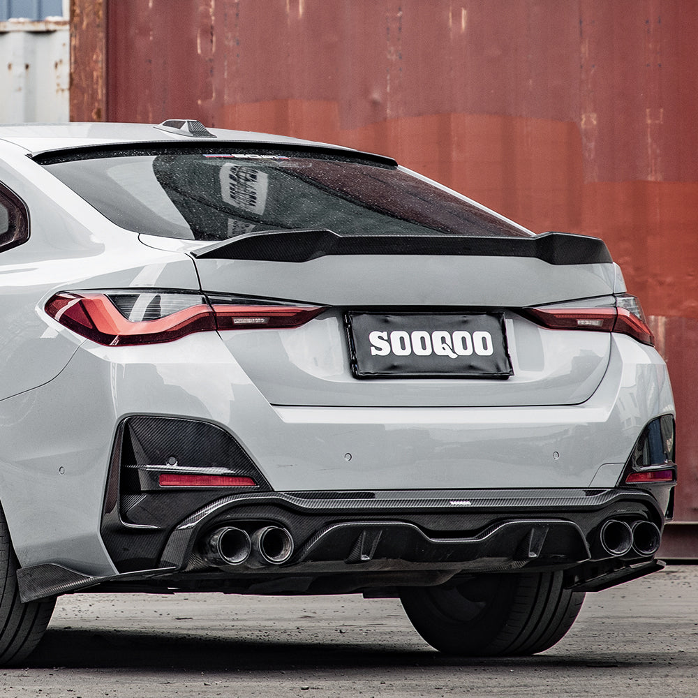 SOOQOO BMW 4 Series G26 SQ Style Carbon Fiber Diffuser 2 Sides 2 Tips