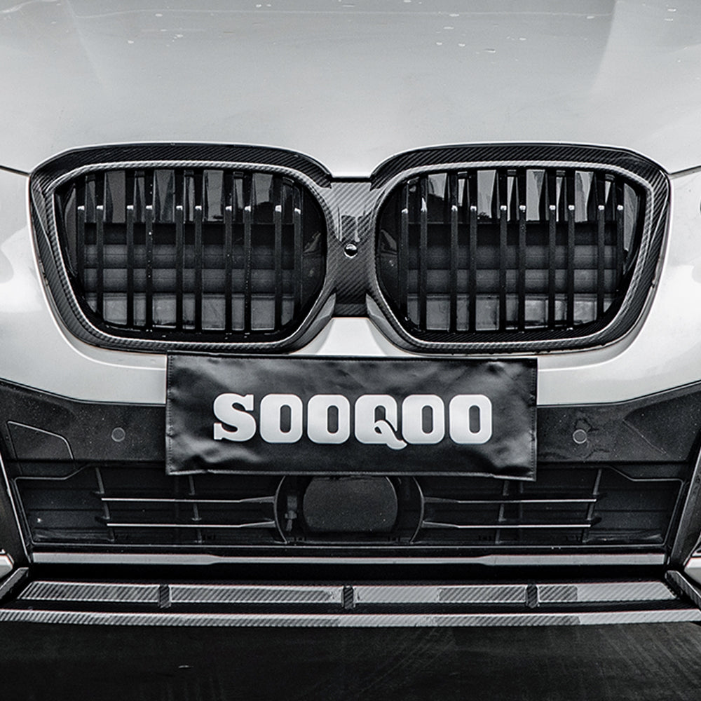 SOOQOO BMW iX3 G08 BEV SQ Style Carbon Fiber Front Lip