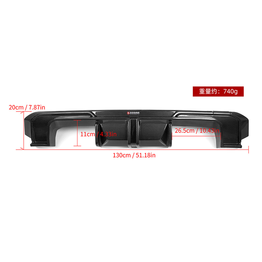 SOOQOO BMW M3 G80 M4 G82 SQ Style Carbon Fiber Diffuser