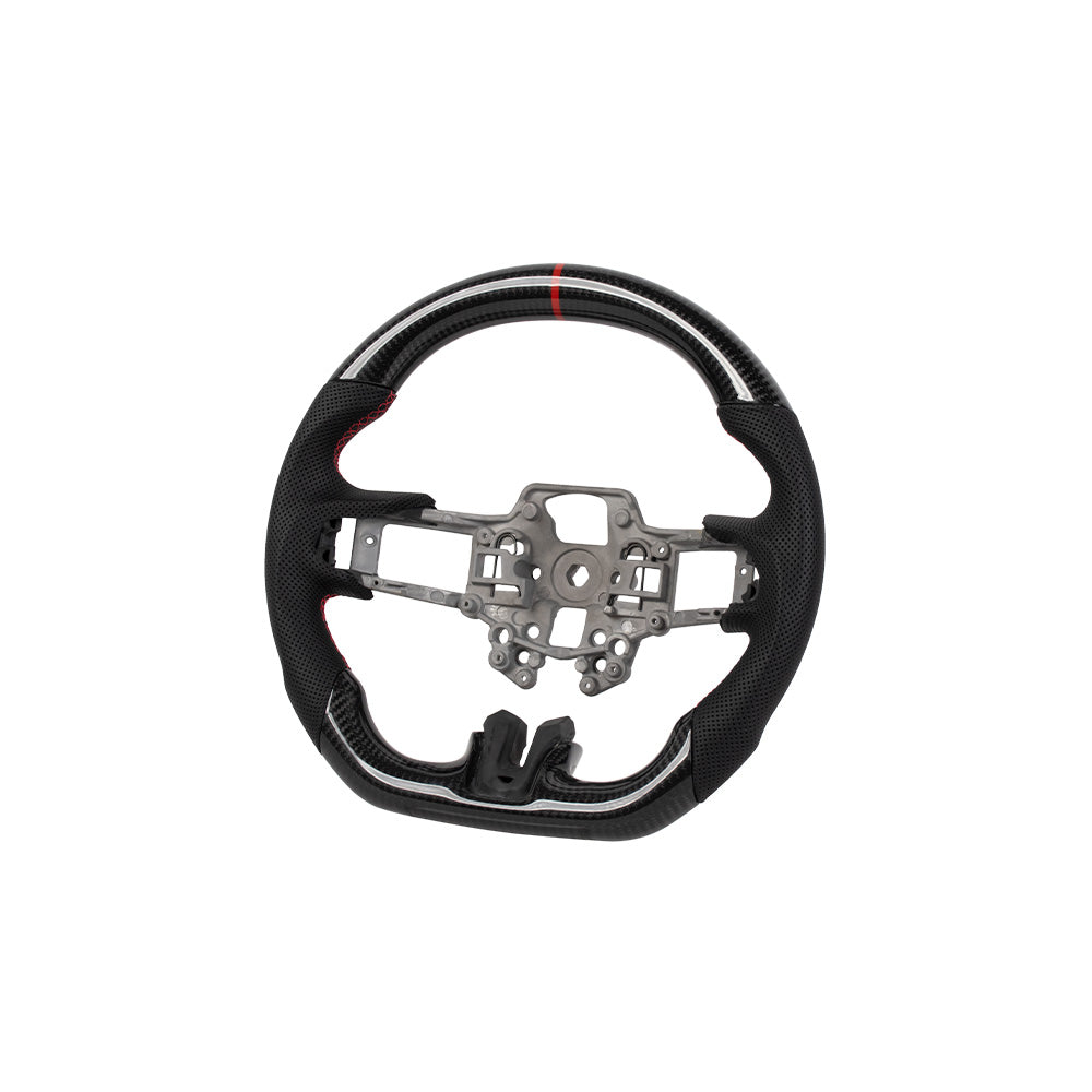 alt="Ford Mustang Custom Steering Wheel with Red Stitching