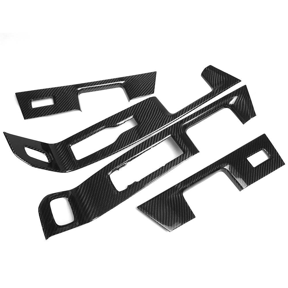 THETEN 2021-2024 FORD F150 RAPTOR ADHESIVE GLOSSY CARBON FIBER WINDOW LIFT PANEL 4-PIECE SET