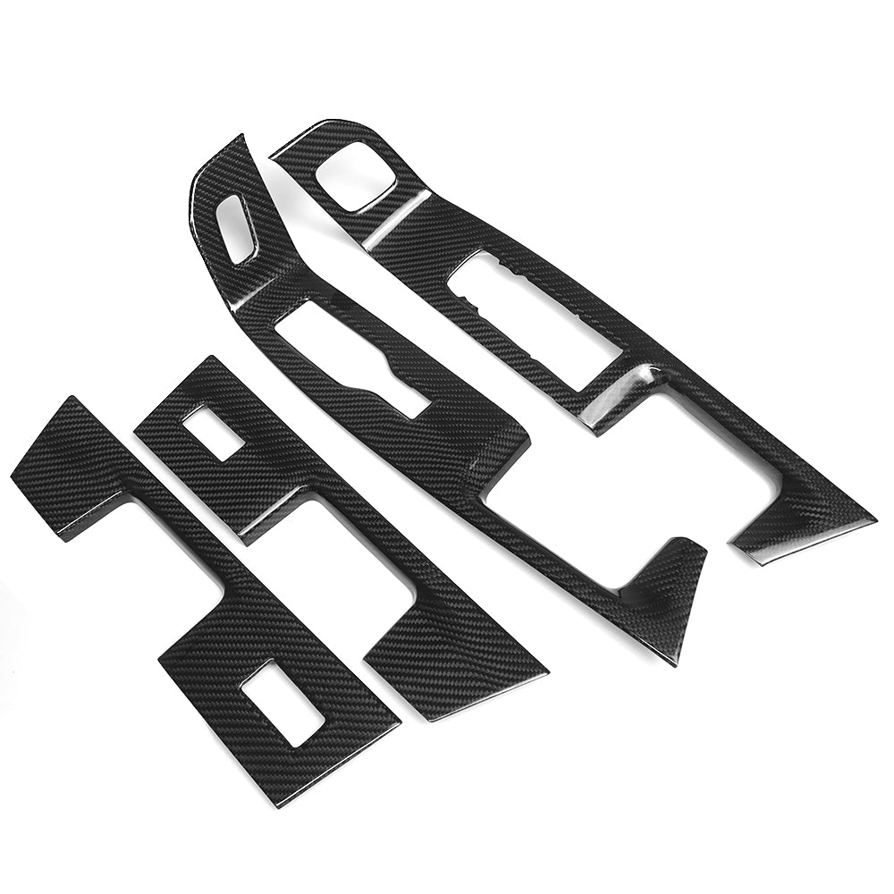 THETEN 2021-2024 FORD F150 RAPTOR ADHESIVE GLOSSY CARBON FIBER WINDOW LIFT PANEL 4-PIECE SET