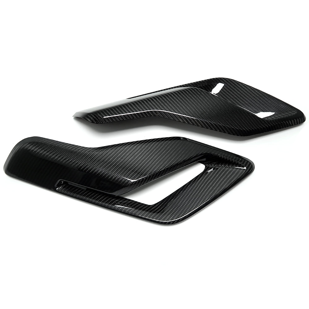 THETEN 2021-2024 FORD F150 RAPTOR ADHESIVE GLOSSY CARBON FIBER AIR VENT LOUVER PANEL 2-PIECE SET