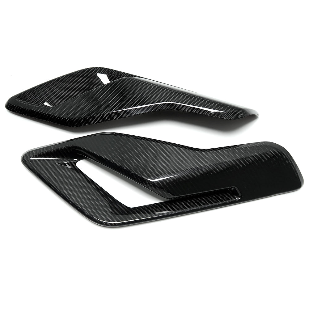 THETEN 2021-2024 FORD F150 RAPTOR ADHESIVE GLOSSY CARBON FIBER AIR VENT LOUVER PANEL 2-PIECE SET