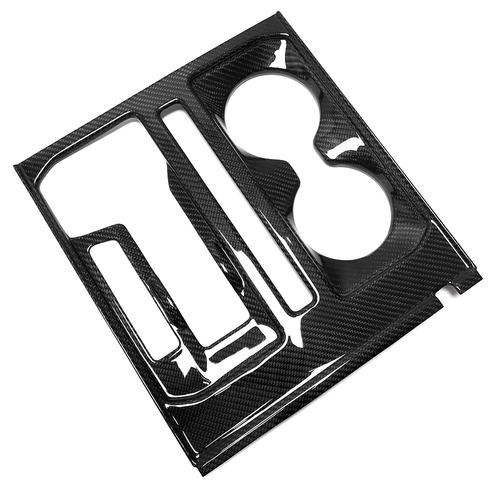 THETEN 2021-2024 FORD F150 RAPTOR ADHESIVE GLOSSY CARBON FIBER GEAR SHIFT & CUP HOLDER FRAME