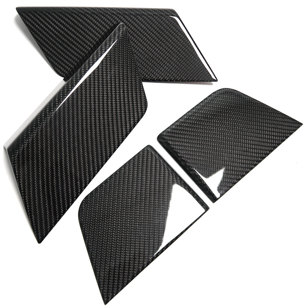 THETEN 2021-2024 FORD F150 RAPTOR ADHESIVE GLOSSY CARBON FIBER INTERIOR DOOR TRIM PANELS 4-PIECE SET