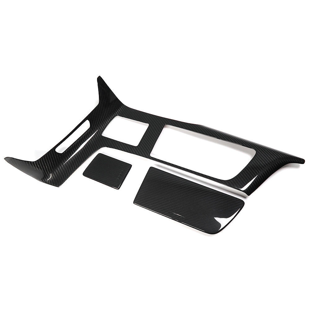 THETEN CORVETTE C7 CARBON FIBER CENTER CONSOLE PANEL (LARGE) + CIGARETTE LIGHTER COVER + CUP HOLDER COVER 3-PIECE SET
