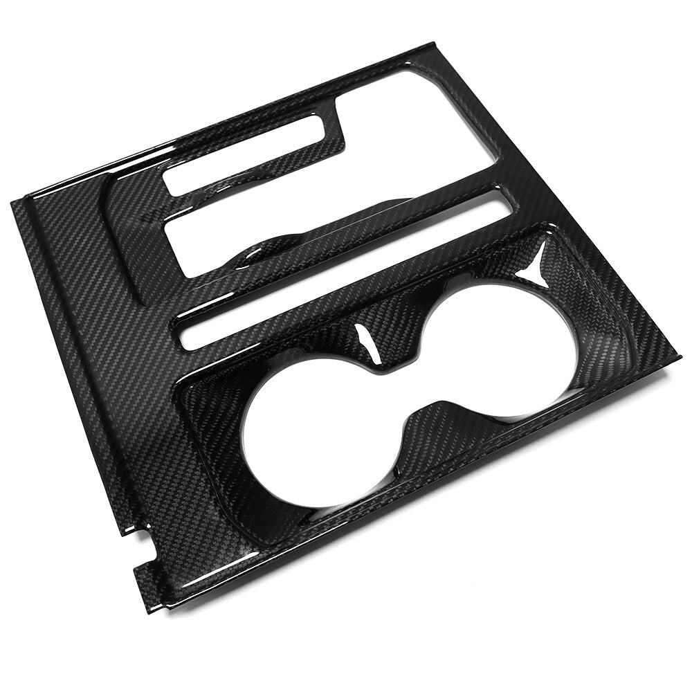 THETEN 2021-2024 FORD F150 RAPTOR ADHESIVE GLOSSY CARBON FIBER GEAR SHIFT & CUP HOLDER FRAME