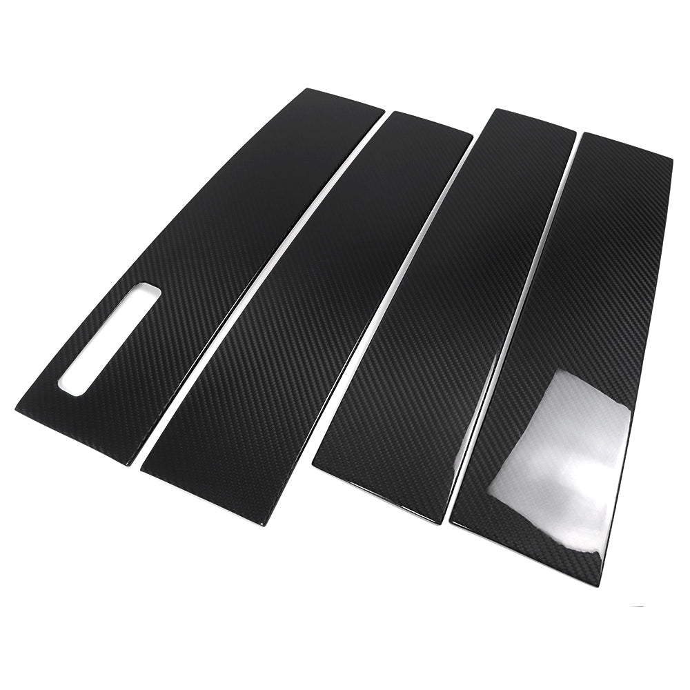 THETEN 2021-2024 FORD F150 RAPTOR ADHESIVE GLOSSY CARBON FIBER WINDOW B-PILLAR TRIM 4-PIECE SET