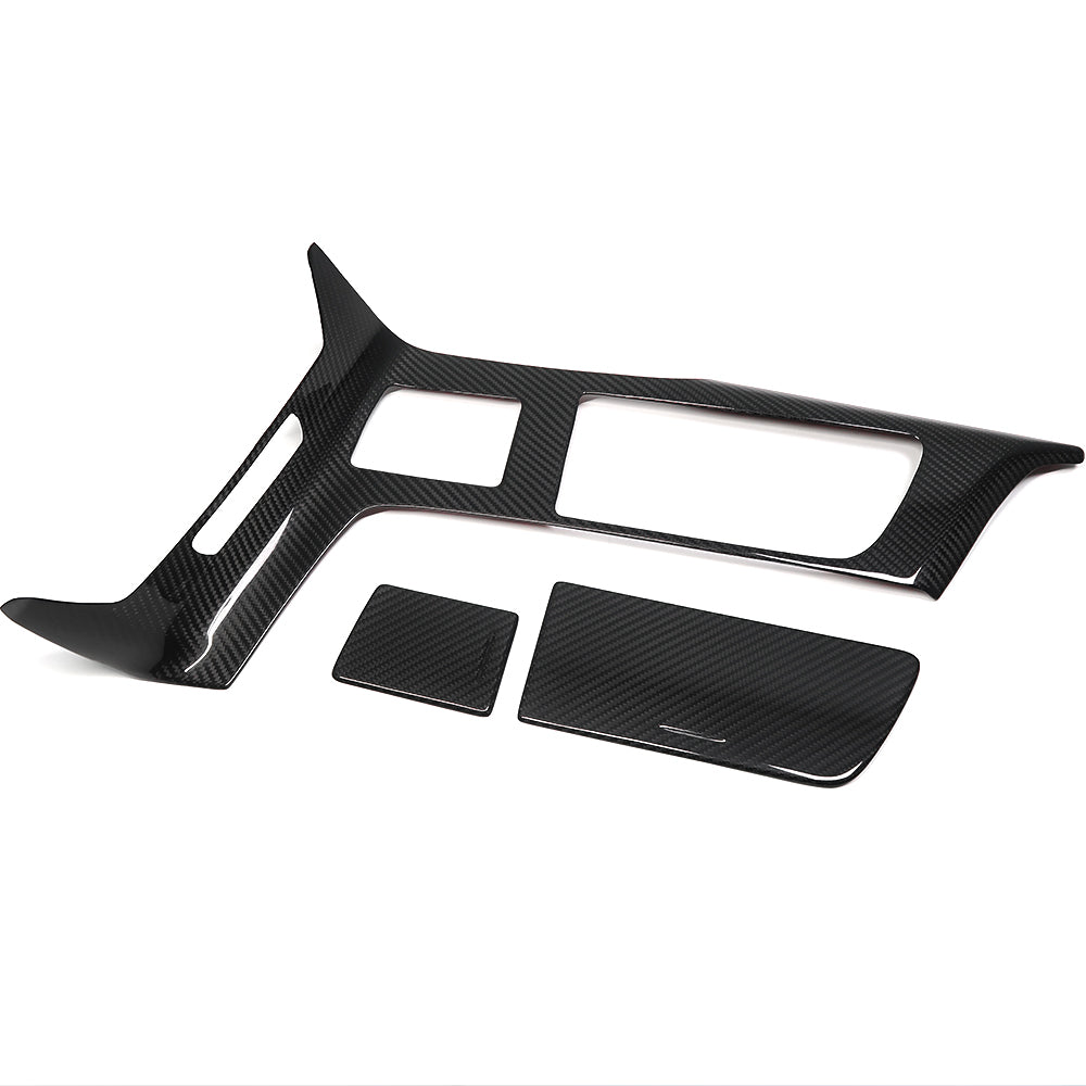 THETEN CORVETTE C7 CARBON FIBER CENTER CONSOLE PANEL (LARGE) + CIGARETTE LIGHTER COVER + CUP HOLDER COVER 3-PIECE SET