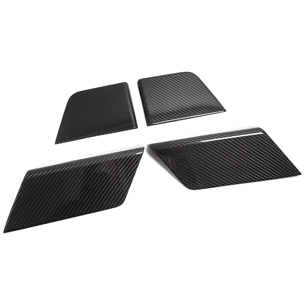 THETEN 2021-2024 FORD F150 RAPTOR ADHESIVE GLOSSY CARBON FIBER INTERIOR DOOR TRIM PANELS 4-PIECE SET