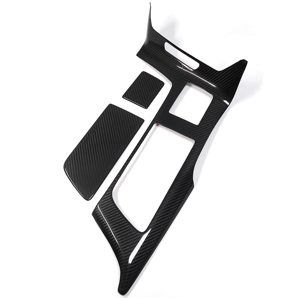THETEN CORVETTE C7 CARBON FIBER CENTER CONSOLE PANEL (LARGE) + CIGARETTE LIGHTER COVER + CUP HOLDER COVER 3-PIECE SET