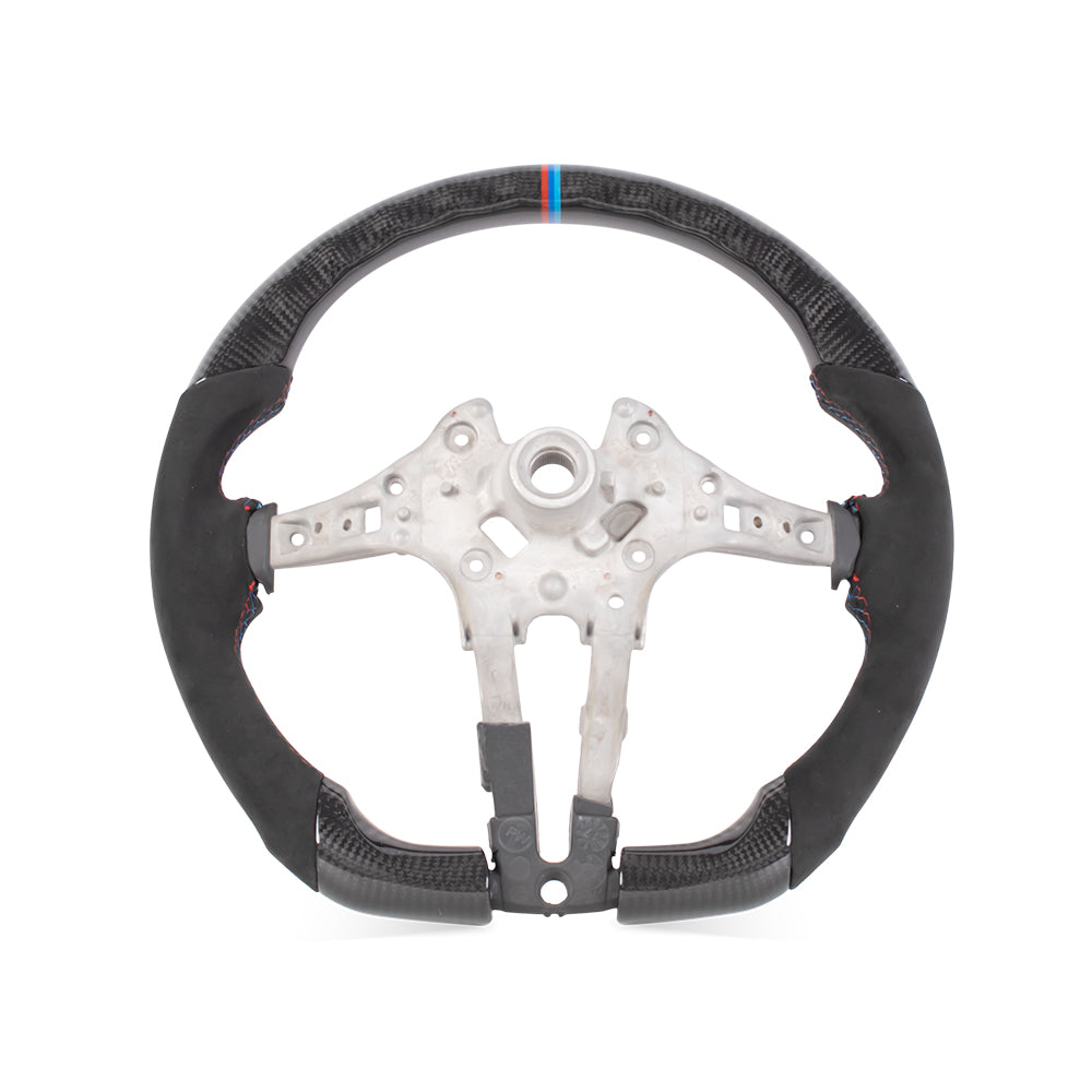 THETEN BMW F Series Flat Bottom Gloss Carbon Fiber & Alcantara Steering Wheel