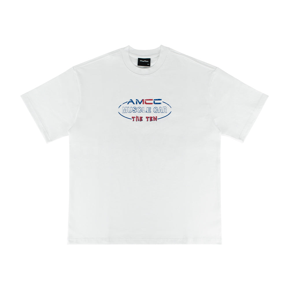 THETEN×AMCC LOGO T-SHIRT -  MUCLE CAR “WE ARE TURBO BRAINS” (WHITE)