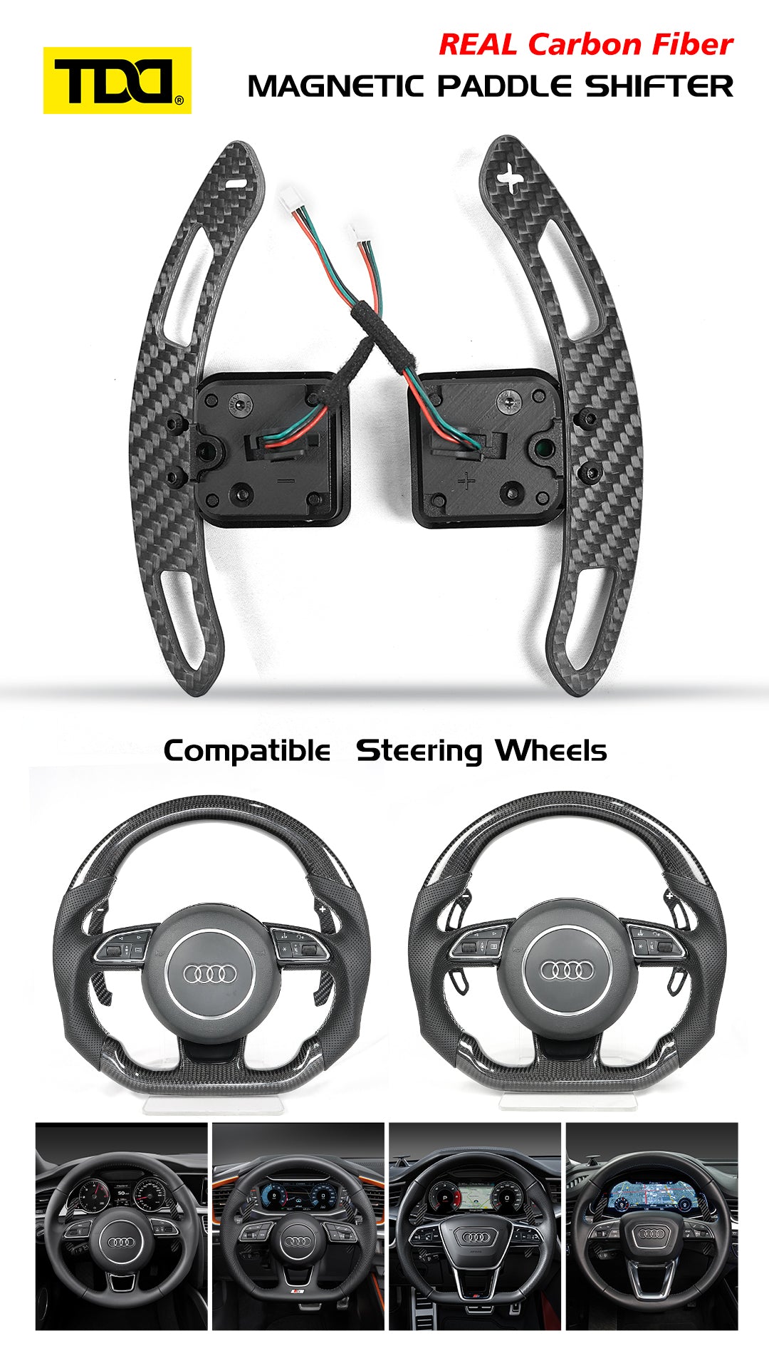 Carbon Fiber Magnetic Paddle Shifters For Audi B9