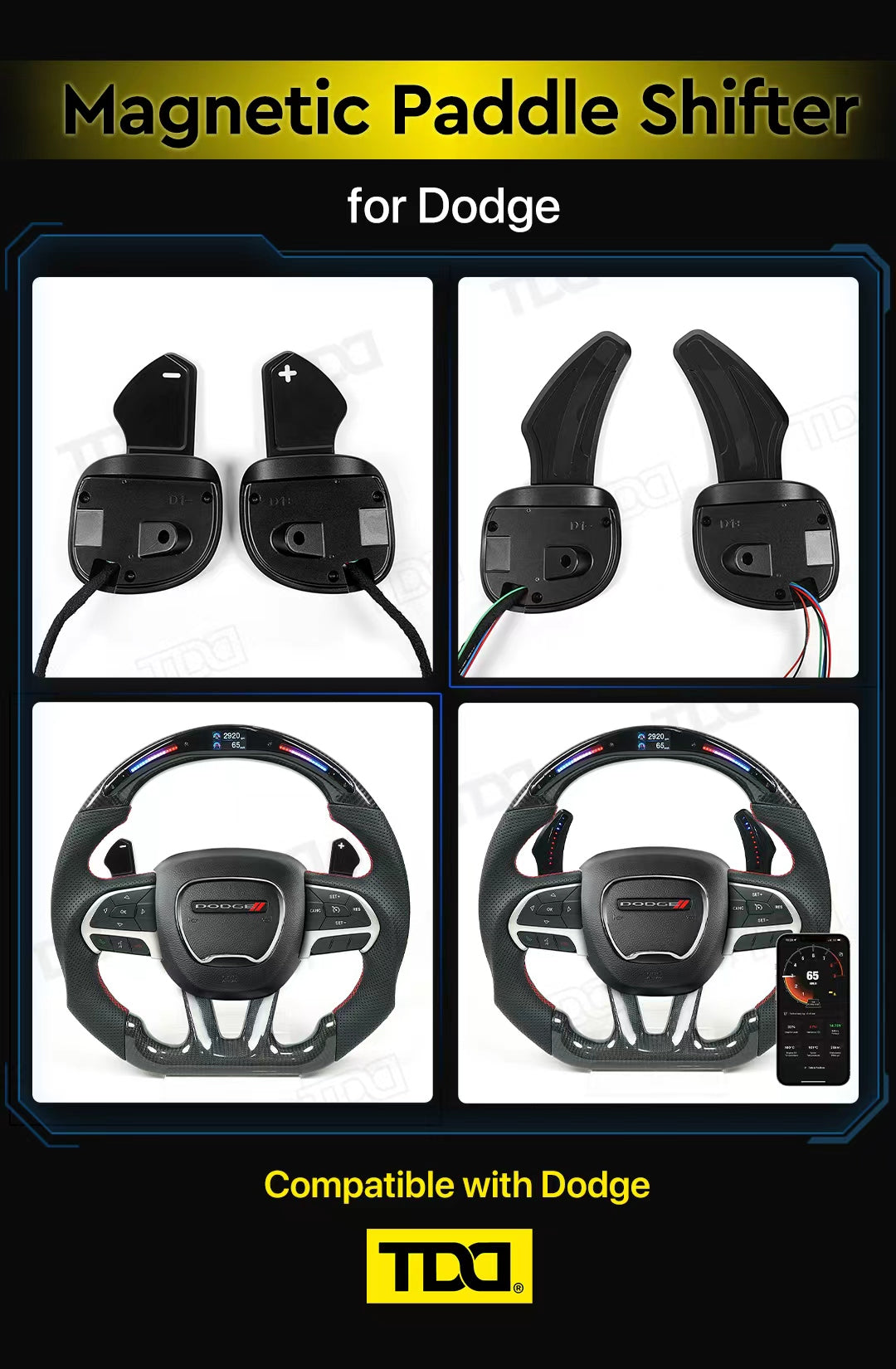 Carbon Fiber Magnetic Paddle Shifters For Dodge & Chrysler