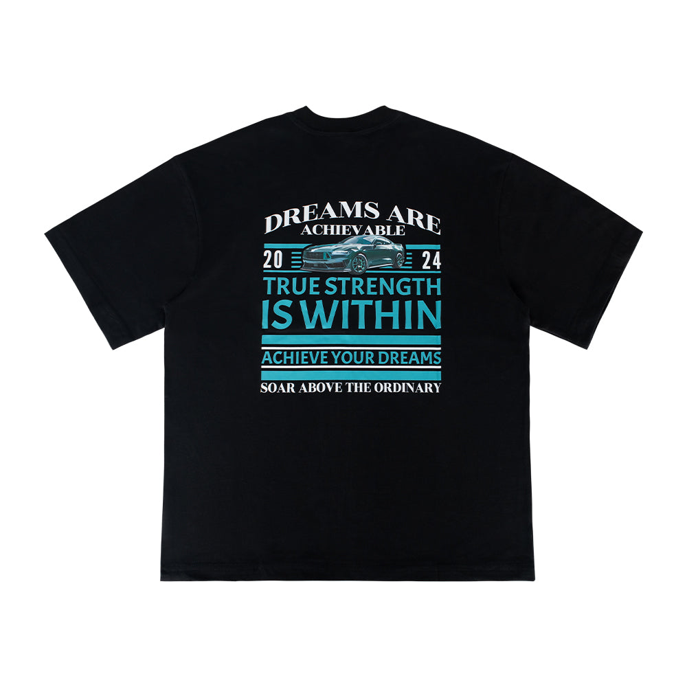 THETEN×AMCC LOGO T-SHIRT - "DREAMS ARE ACHIEVABLE" (BLACK)