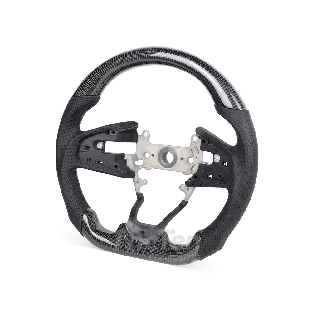 THETEN US VERSION HONDA CIVIC GLOSSY CARBON FIBER BLACK NAPPA LEATHER STEERING WHEEL