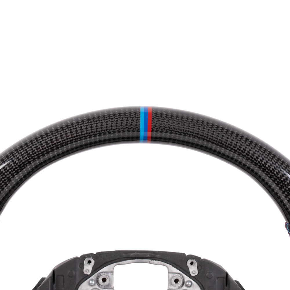 THETEN BMW G Series Flat Bottom Gloss Carbon Fiber Steering Wheel & Nappa Perforated Leather Grip