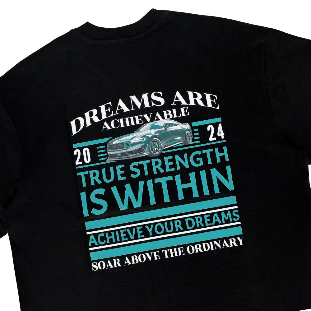 THETEN×AMCC LOGO T-SHIRT - "DREAMS ARE ACHIEVABLE" (BLACK)