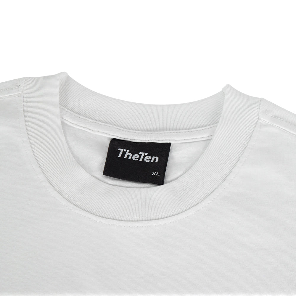 THETEN×AMCC LOGO T-SHIRT - SHANGHAI 121.4737°E"，31.2304"N"  (WHITE)