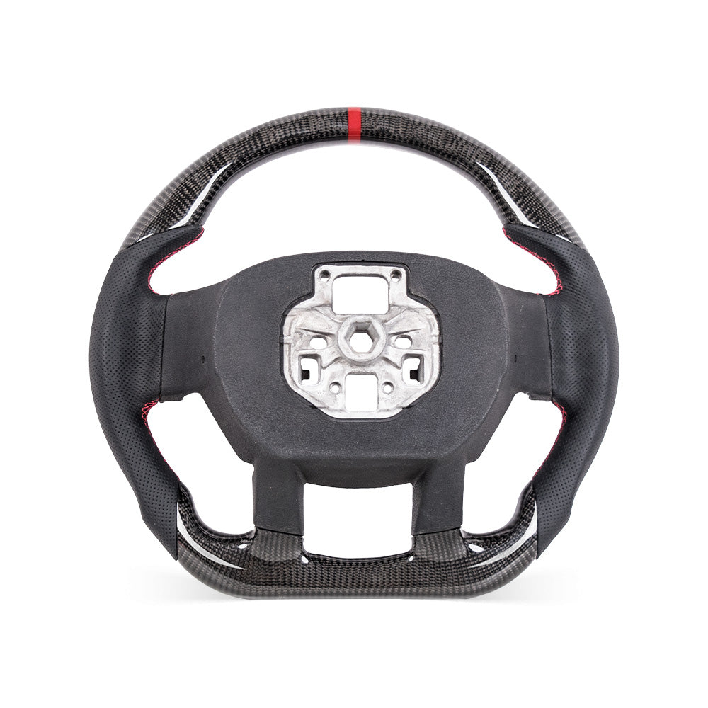 THETEN 2015-2020 FORD F150 Raptor II IN GLOSS CARBON FIBER STEERING WHEEL & NAPPA PERFORATED LEATHER GRIP