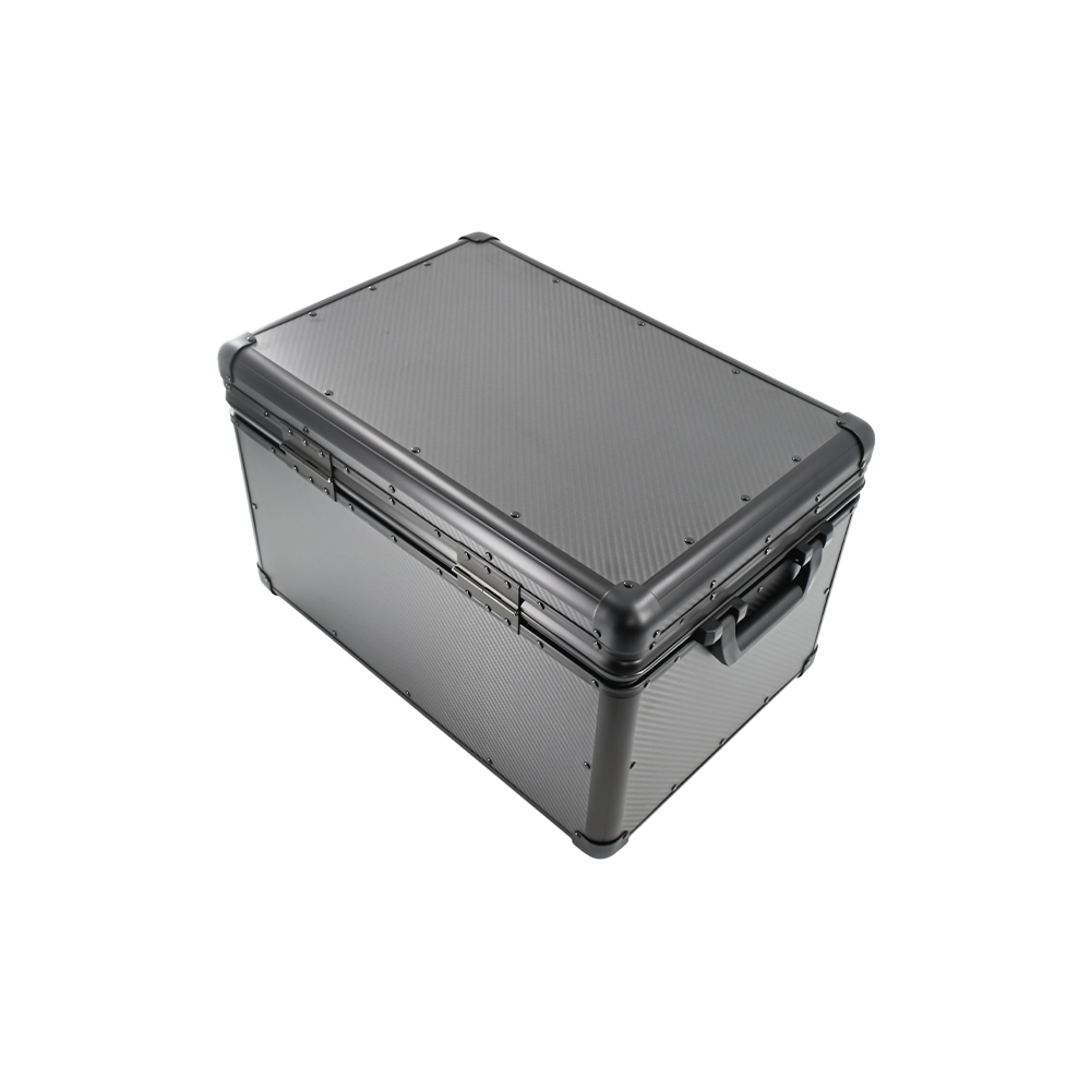 THETEN 3K CARBON FIBER PORTABLE SAFE BOX-21.3Lx13.8Hx13 INCH LARGE STORAGE BOX WITH LOCK,MESH POCKET & ADJUSTABLE COMPARTMENTS