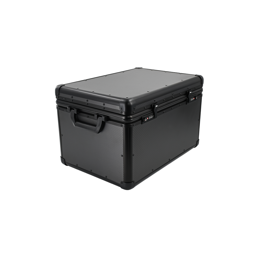 THETEN 3K CARBON FIBER PORTABLE SAFE BOX-21.3Lx13.8Hx13 INCH LARGE STORAGE BOX WITH LOCK,MESH POCKET & ADJUSTABLE COMPARTMENTS